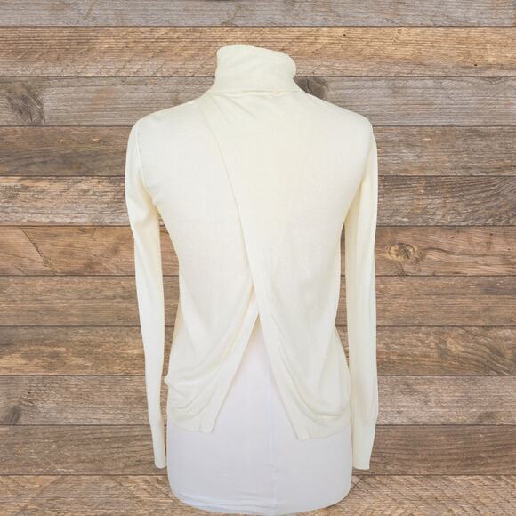PINKO Erteria Turtleneck Sweater in Ivory Size XS Split Back Polo Neck - Picture 6 of 12